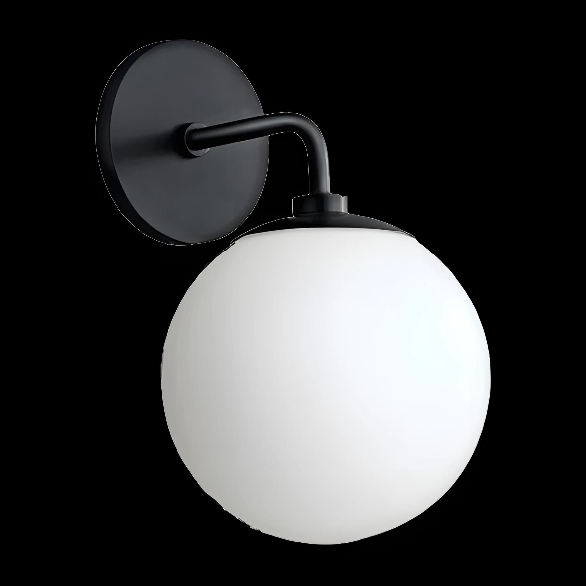 Aplique de pared Sfera de metal y vidrio opalino — Rodina