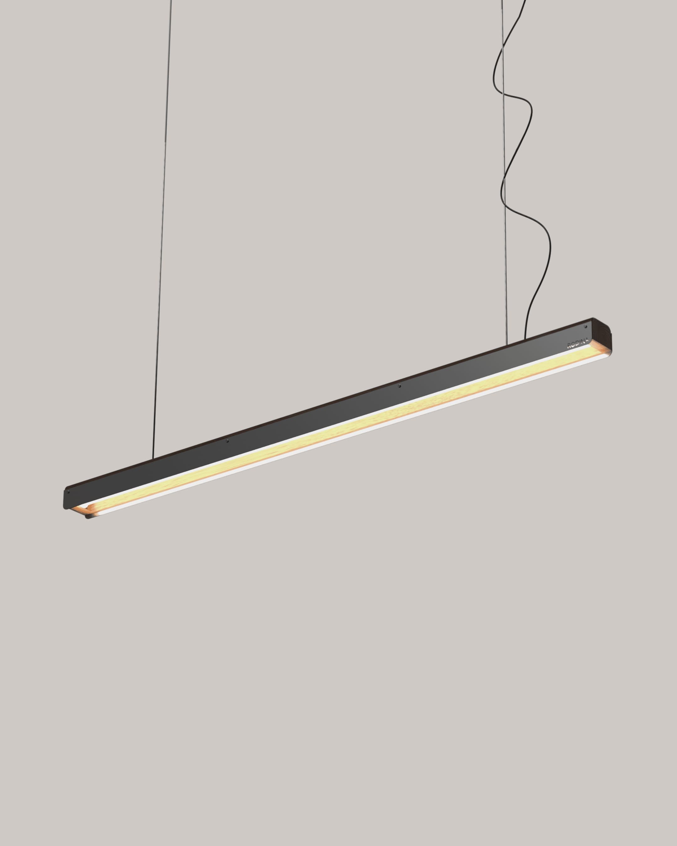 Lámpara colgante Sendero de madera y metal — Rodina