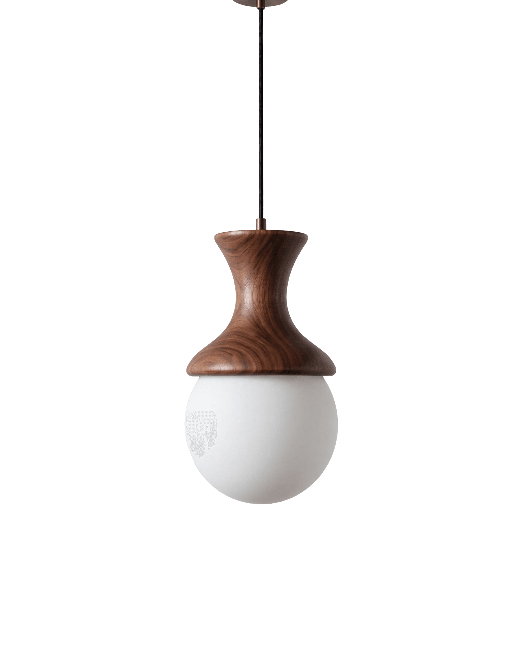Lámpara colgante Ek I de madera y vidrio opalino — Rodina