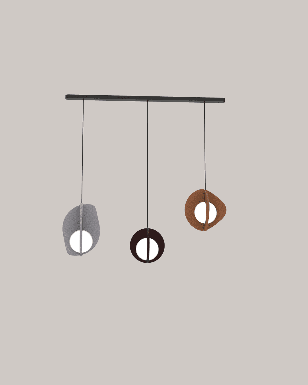 Lámpara colgante Filk Nest de fieltro y metal — Rodina